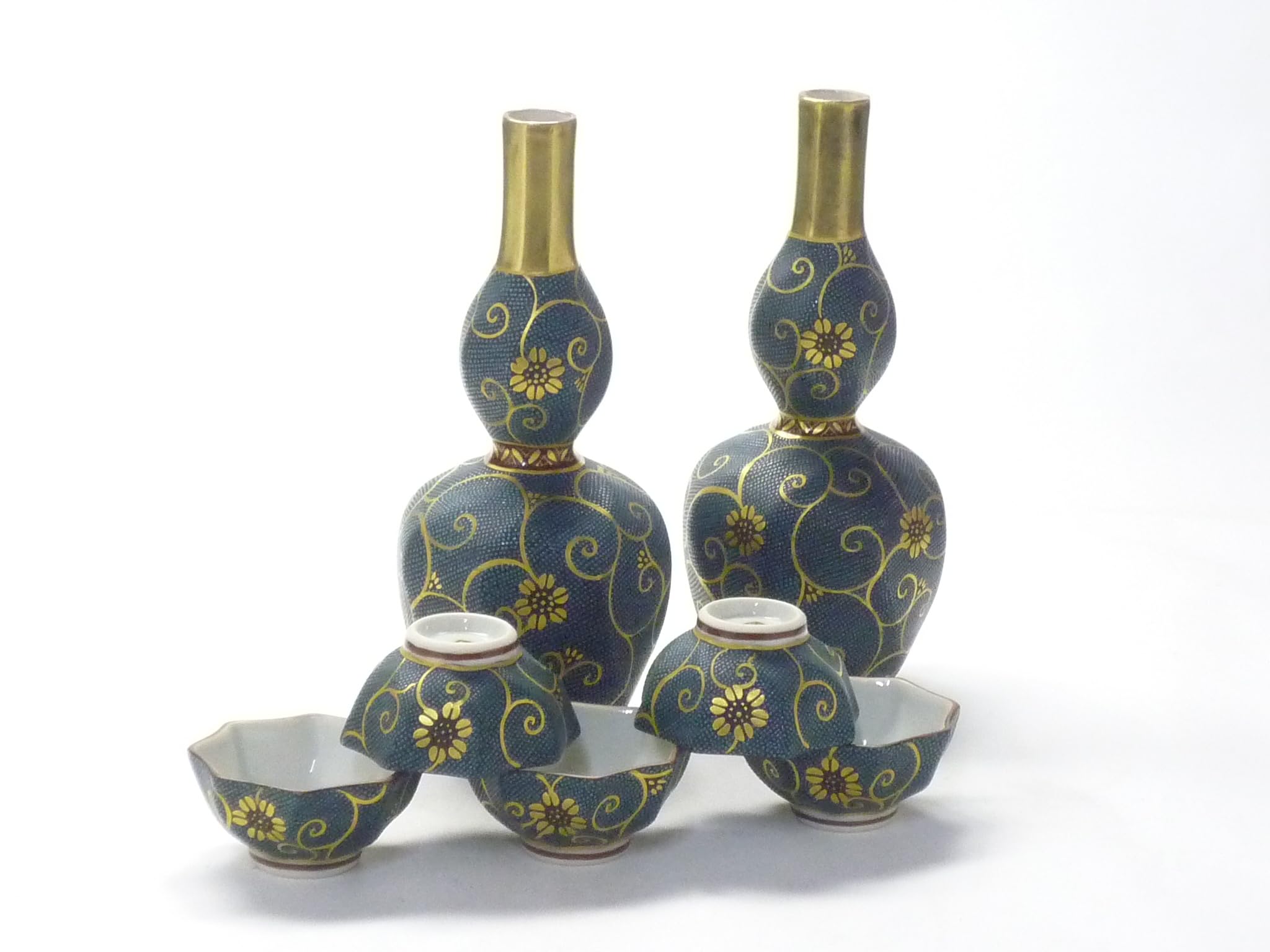 Amazon | 百華園 九谷【徳利セット】青粒 磁器 | 九谷焼酒井百華園